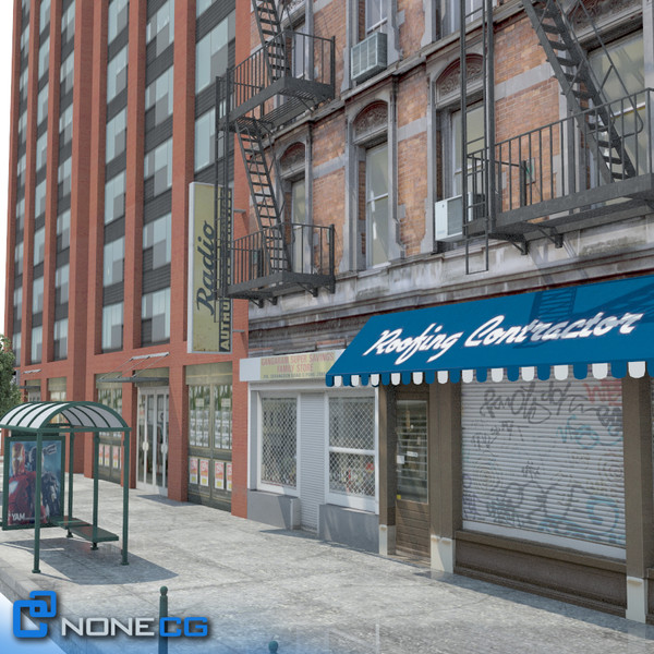 3ds max new york city block - NYC Block Set 6... by NONECG